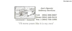 Joes Speedy delivery - Florida Movers