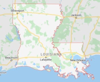 Louisiana state map and movers